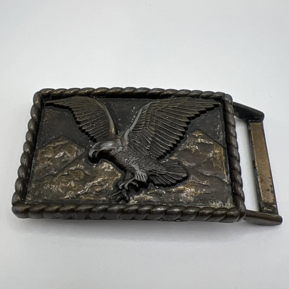 Vintage Levis‎ Flying Eagle Belt Buckle Approx 2 x 3 Rectangle